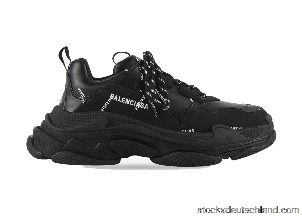 Balenciaga All Over Logo Triple S Black (W) 524039W2FA11090 DE