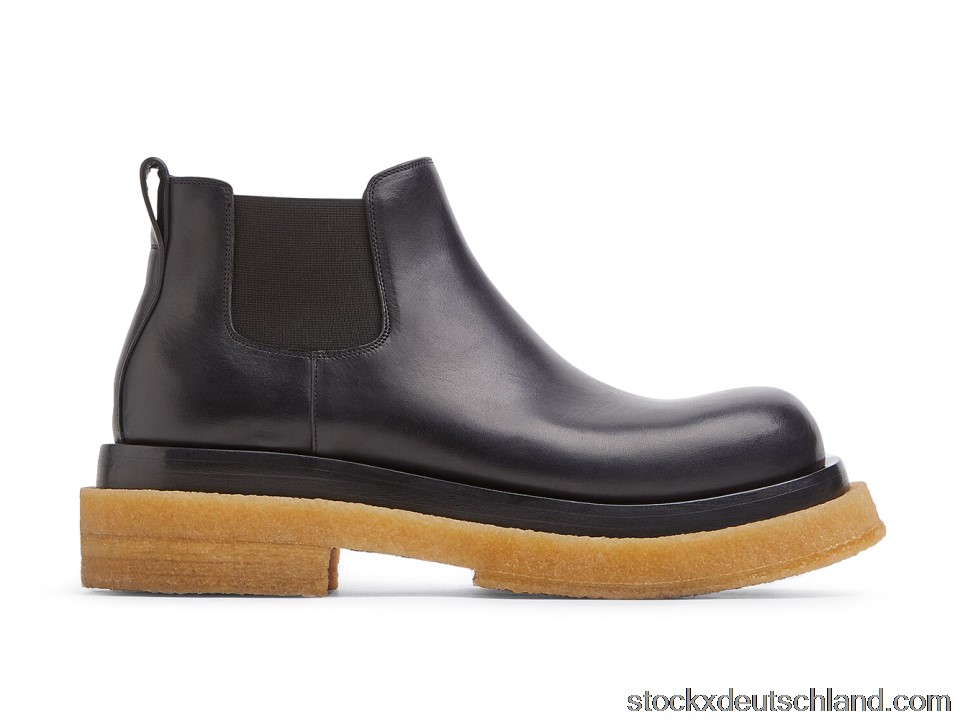Bottega Veneta Lug Cropped Chelsea Boot Black Gum 668369VBS501000 DE