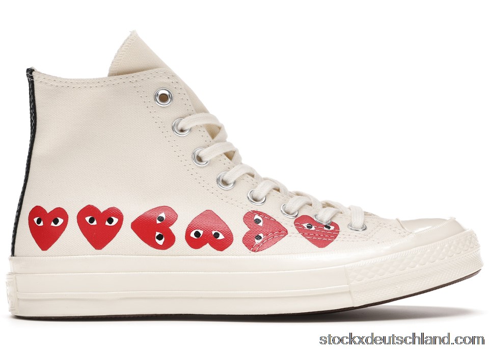 Converse Chuck Taylor All-Star 70 Hi Comme des Garcons Play Multi-Heart White 162972C DE