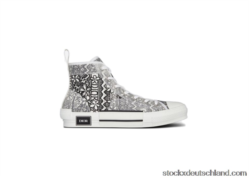 Dior And Shawn B23 High Top Black White Embroidery 3SH118ZCO_H169 DE