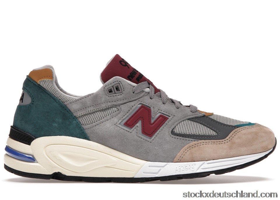 New Balance 990v2 Grey Green Maroon M990CP2 DE