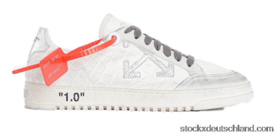 OFF-WHITE 2.0 Low Silver Crocodile FW19 OMIA042F19D680370191 DE