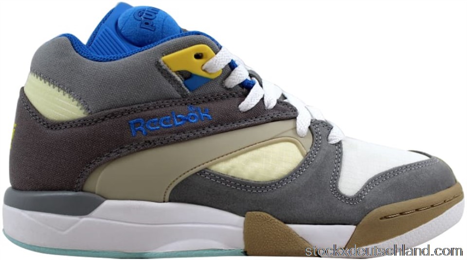 Reebok Court Victory Pump Flat Grey Grey-Creme-Blue J99007 DE