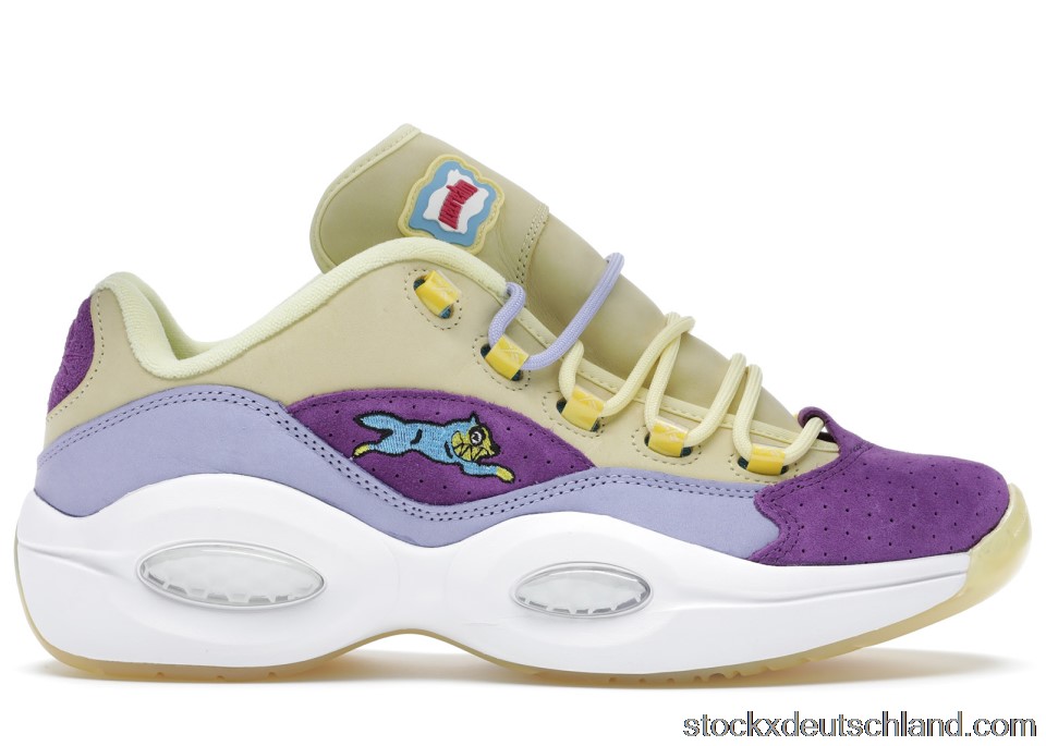 Reebok Question Low BBC Ice Cream Running Dog Yellow Purple G55351 DE